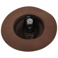 Brixton Hats Wesley Wool Felt Floppy Fedora Hat - Dark Tan -Brixton Hats shop 474591