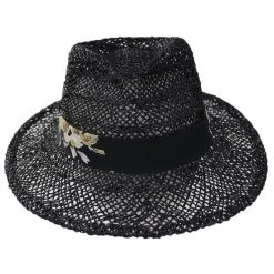 Brixton Hats Aloha Seagrass Straw Fedora Hat - Black